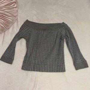 Gray Off-Shoulder Women's Sweater